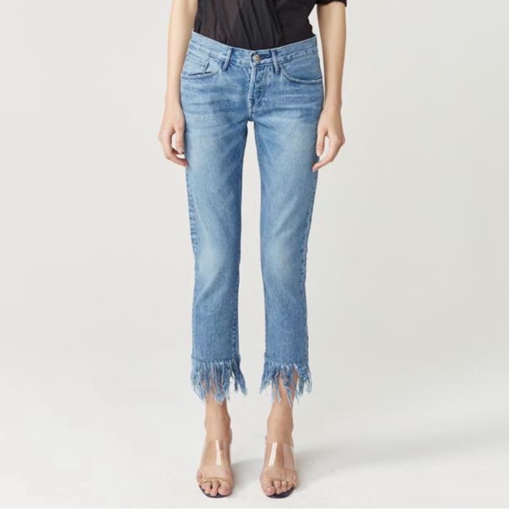 3x1 Denim Frayed Bottom Jeans